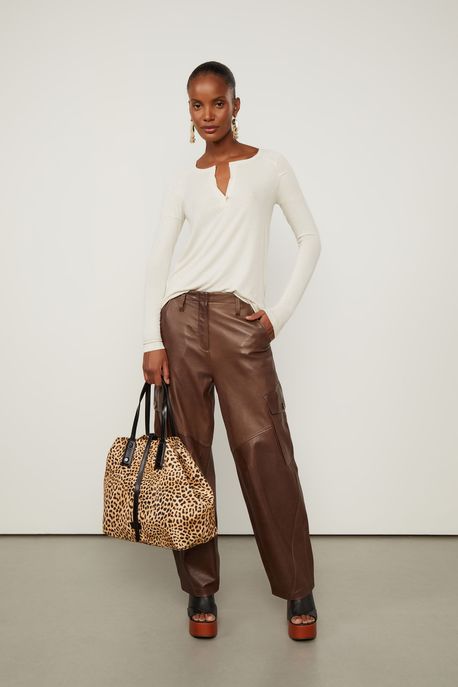 Blusa Manga Longa Raglan Off White - G