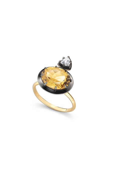 Anel Cocktail Oa C/Citrino/Topazio White - 17