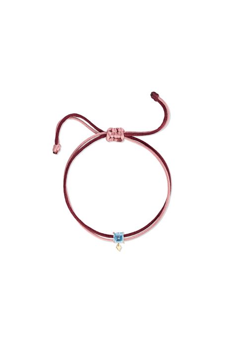 Pulseira Simple Mini Rose Ouro Amarelo Com Topazio Swiss - U
