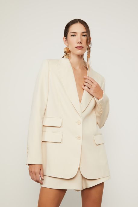 Blazer Com Bolsos Bege Sand - 42