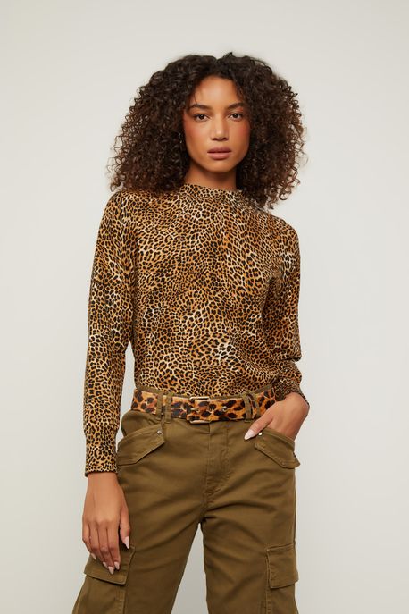 Pull De Tricot Leopard Est Onca Suspiro Color - M