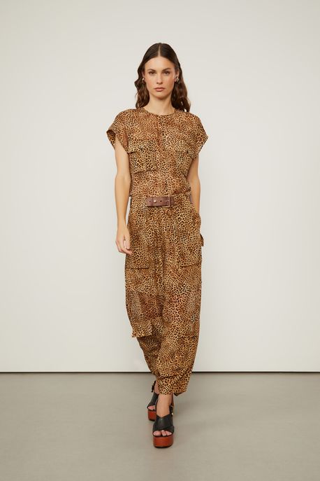 Calça Recortes Mix Pure Onça Est Onca Suspiro Color - 38