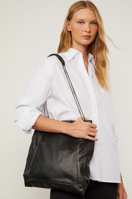 Bolsa De Couro Sac Corrente Preto - U