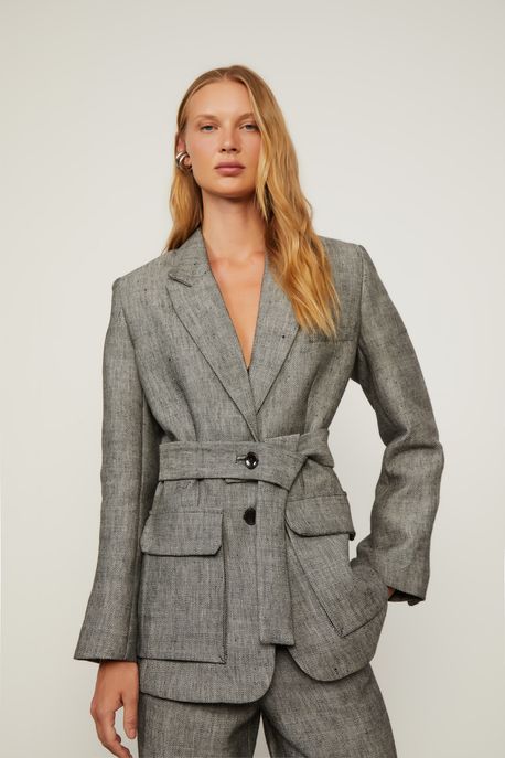 Blazer Zoe Preto/Branco - 42