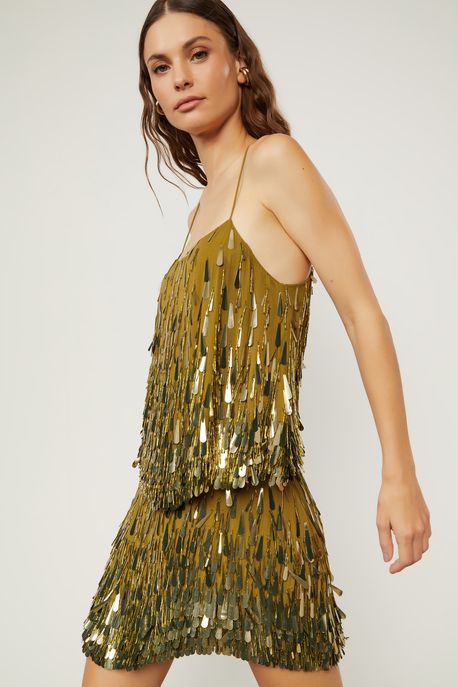 Top Bordado Verde Figo Verde Figo - M