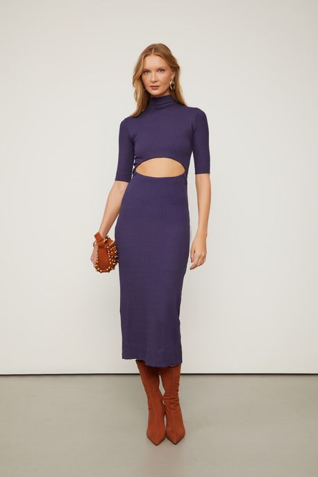 Vestido Abertura Frontal Azul Eclipse Cod Disponivel - G