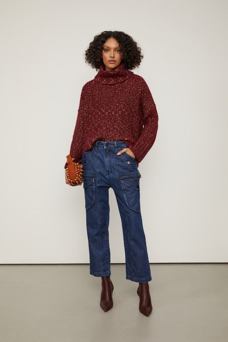 Calça Dark Jeans Cargo Jeans Escuro - 40