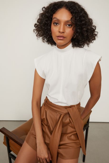 Blusa Malha Recortes Off Off White - G