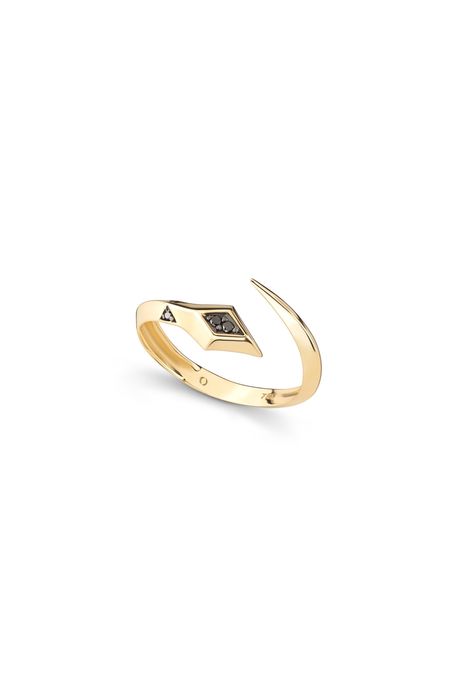 Anel Gift Ouro Amarelo Com Diamante Black - 17