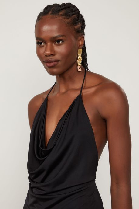 Blusa Frente Unica Preta Preto - 42