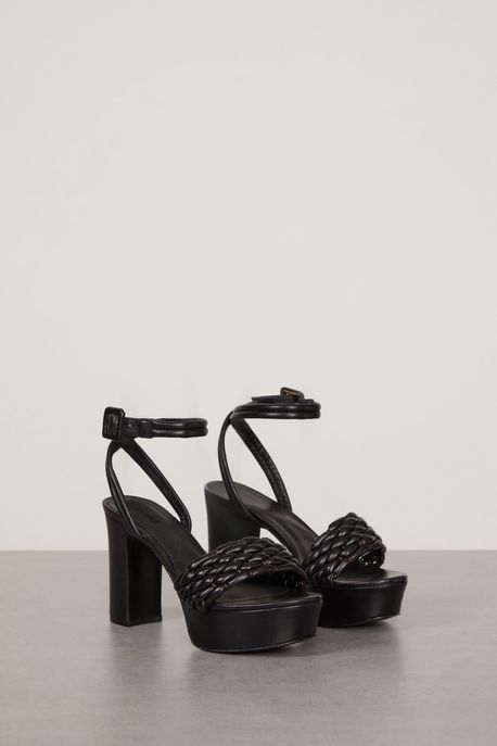 Sandalia De Couro Tresset Duo Preto - 38