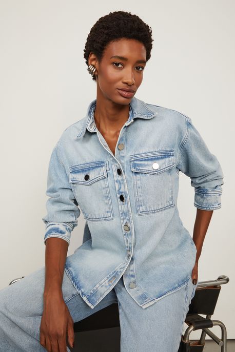 Camisa Jeans Origami Costas Jeans Claro - G
