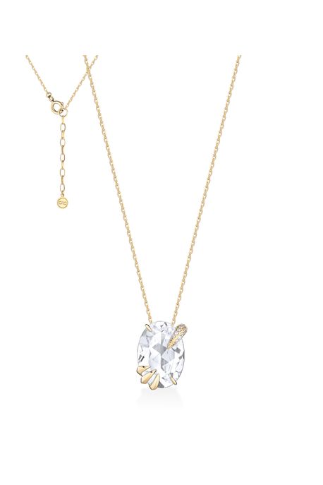 Colar Claw White Ouro Amarelo Com Diamante / Topázio White - U