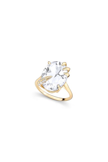 Anel Claw White Ouro Amarelo - 17