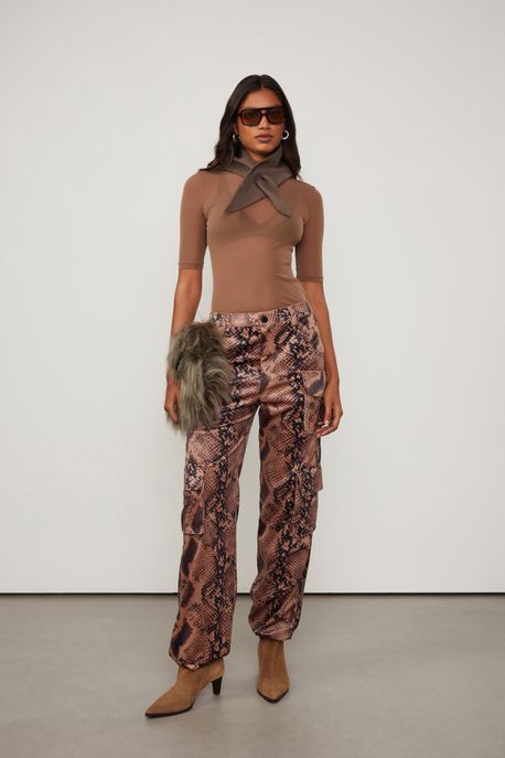 Calça Cargo Em Veludo Snake City Cobra City Maple e Cafe Aj - P