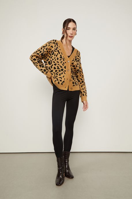 Calca Legging Ziper Lateral Preto Preto - G