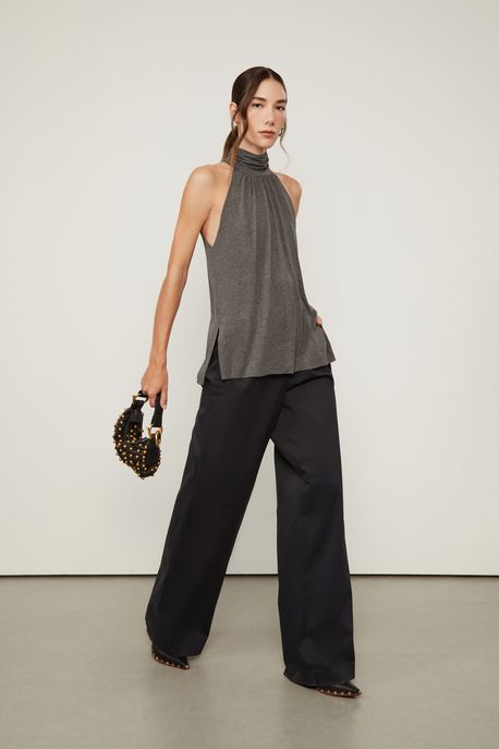 Blusa Frente Unica Gola Alta Mescla Mescla - P