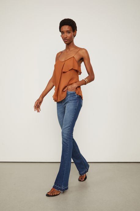 Calca Jeans Boot Basic High Puidos Jeans Escuro - 34