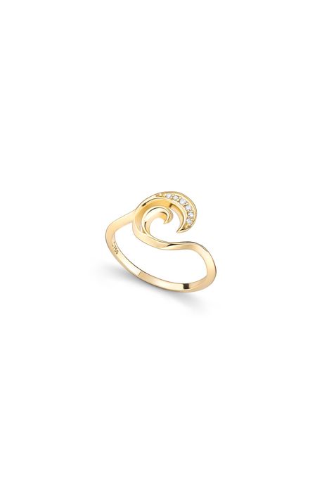 Anel Ondas Ouro Amarelo - 17