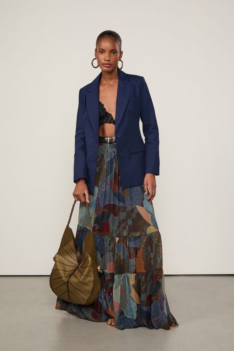 Blazer De Algodão Paper Marinho Azul Ancora - 42