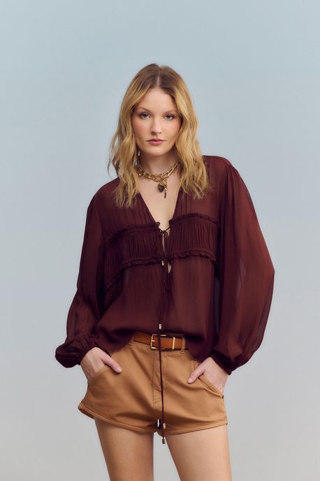 Cinto De Couro Fivela Bold Caramelo - GG