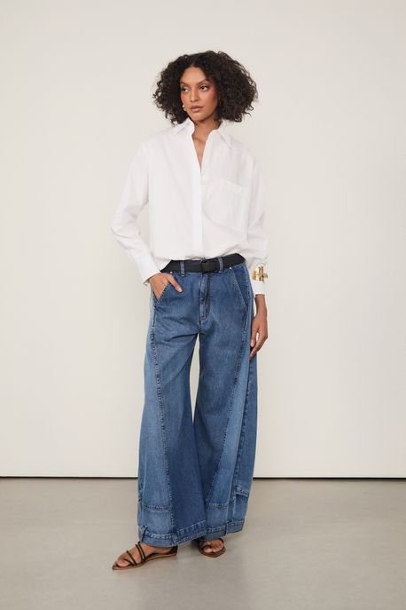 Camisa Essential Bolso Frente Branco - 44