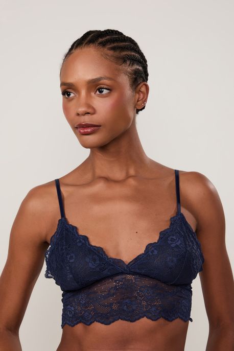 Top De Renda Intimates Color Azul Ancora - G