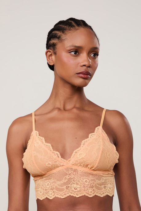 Top De Renda Intimates Color Laranja Brick - M