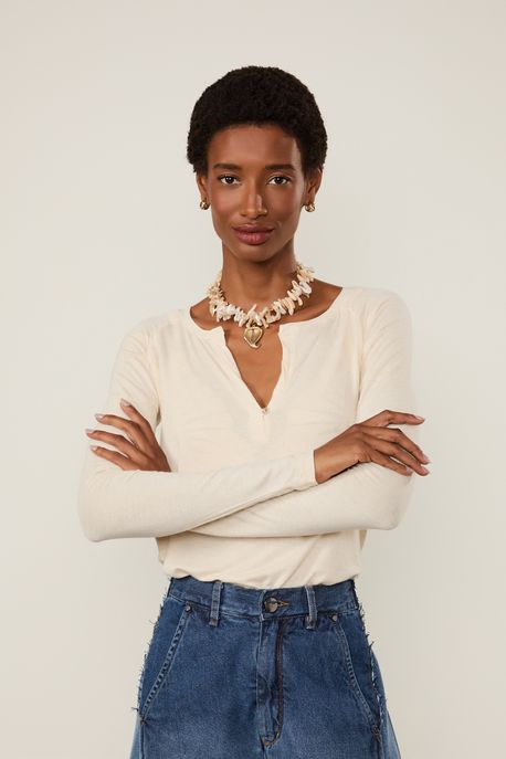 Raglan Desconstruida Color Bege Whitecap - PP