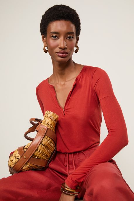 Raglan Descontruida Color Vermelho Nautico - G