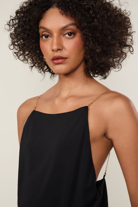 Regata De Jersey Com Correntes Preto - M