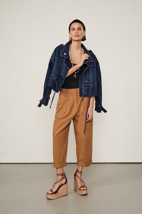 Jaqueta Jeans Gola Tricot Jeans Escuro - P