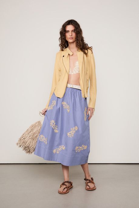 Jaqueta De Couro Mini Serpente Amarelo Papiro - 36