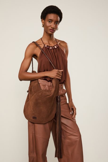 Bolsa De Chamois Chicote Marrom - U