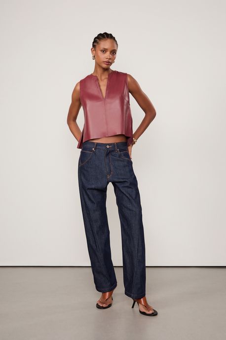 Calça Jeans Raw Aleta Costas Jeans Escuro - 40