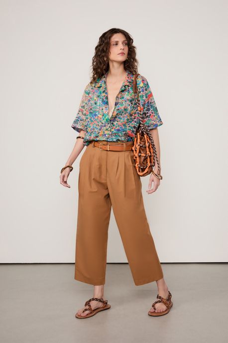 Calça De Algodão Marrom Gengibre - 40