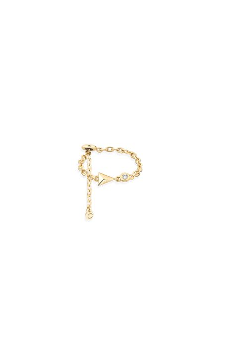 Anel Audrey Petit Spike Ouro Amarelo Com Diamante - 17