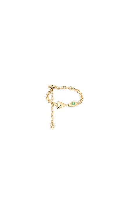 Anel Audrey Petit Spike Green Ouro Amarelo Com Esmeralda - 17