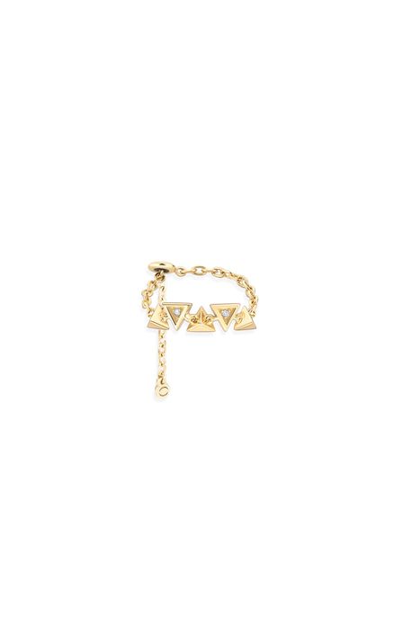Anel Audrey Mini Triangulo Ouro Amarelo Com Diamante - 17