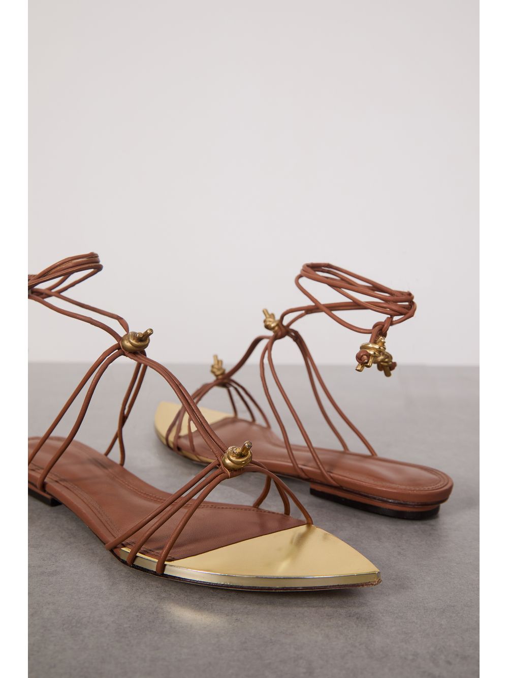 Animale — Rasteira De Couro Rolote Com Detalhe Metal
