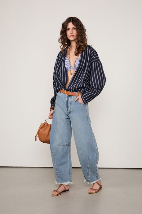 Calça Jeans Haren Cintura Média Jeans Medio - 44
