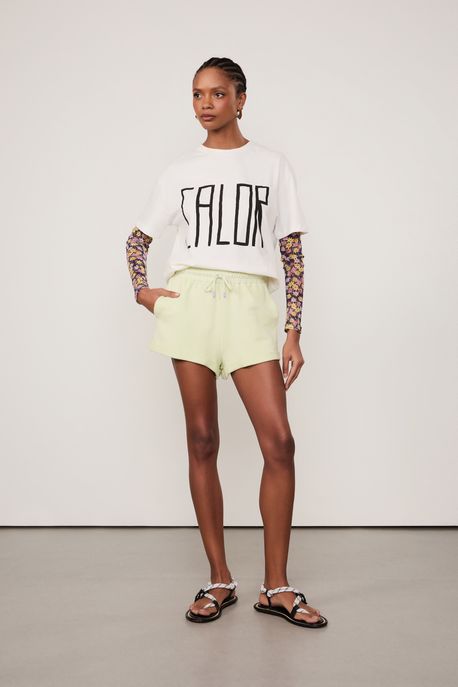 Short De Moletom Verde Chá Verde Cha - PP