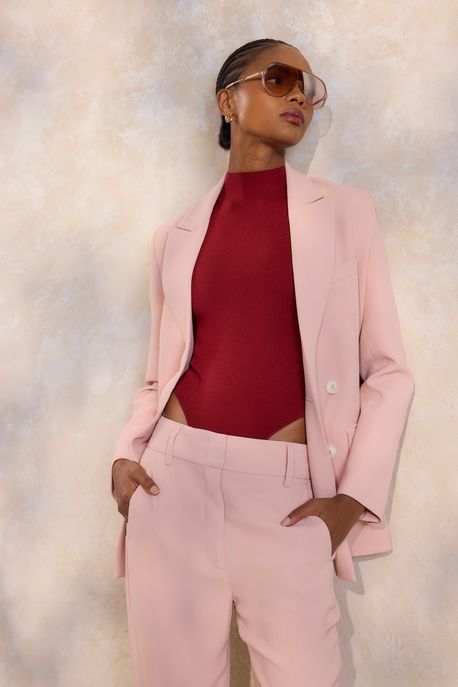 Body De Tricot Com Detalhe Tressê Marrom Taipas - P