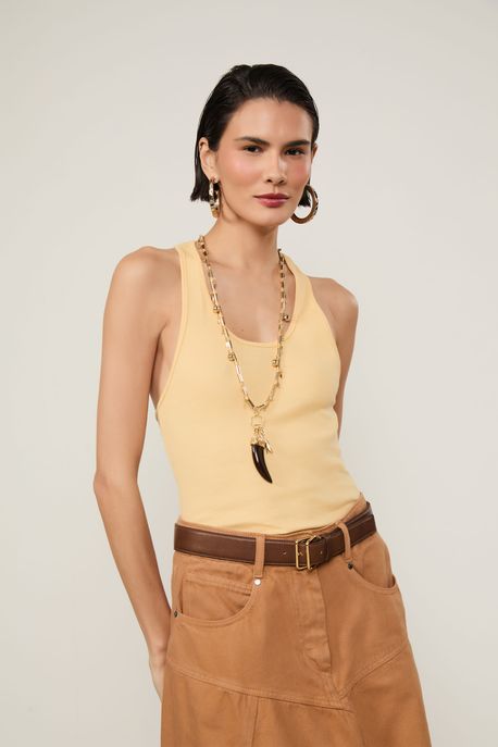 Regata Rib Nadador Amarelo Papiro - GG