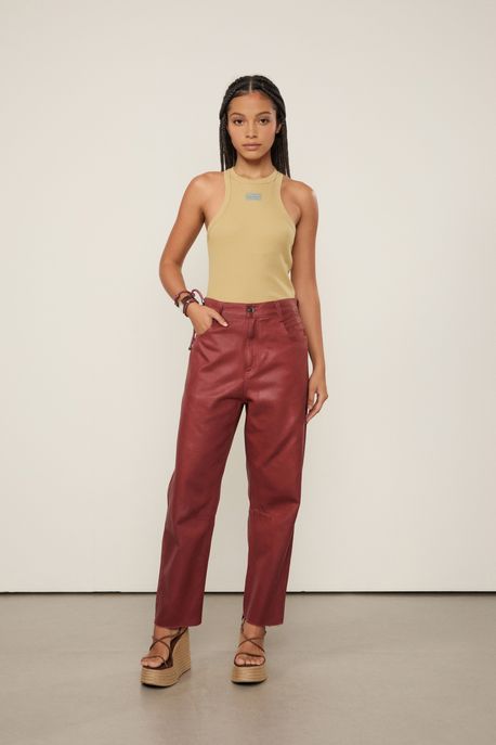 Calça Sarja Nipper Resinado Marrom Taipas - 44