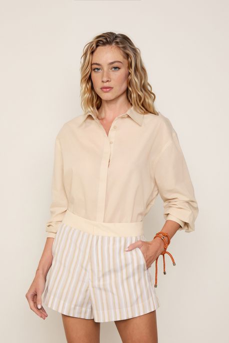 Camisa Cotton Com Bolso Cinza Medio - P