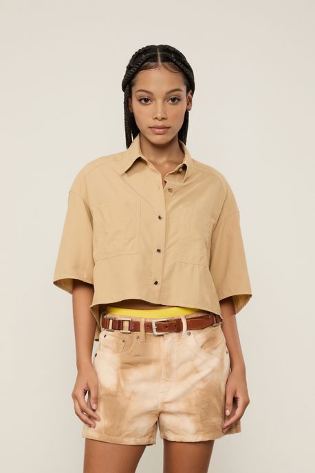 Camisa Mc Box Marrom Palha - PP