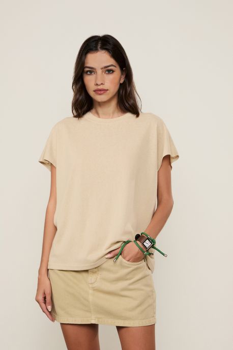 Camiseta De Malha Sem Manga Cinza Medio - M