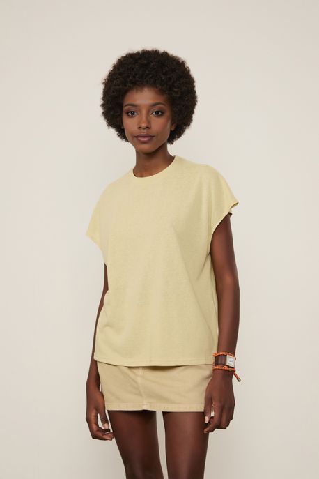 Camiseta De Malha Sem Manga Verde Pale - M