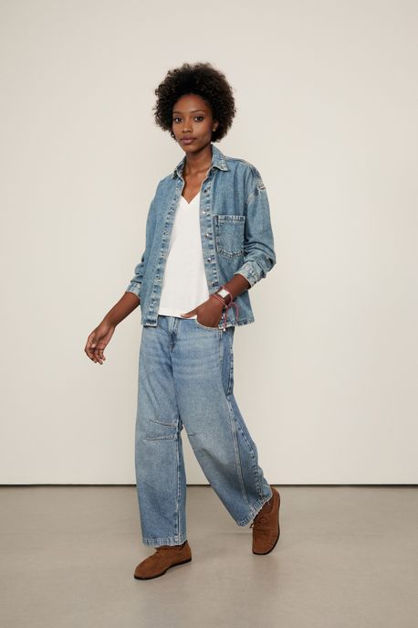 Blusa De Malha Basica Decote v Branco - GG